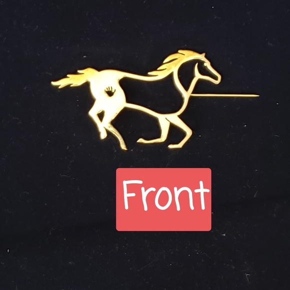 Horse pin silver and gold - Picture 3 of 10